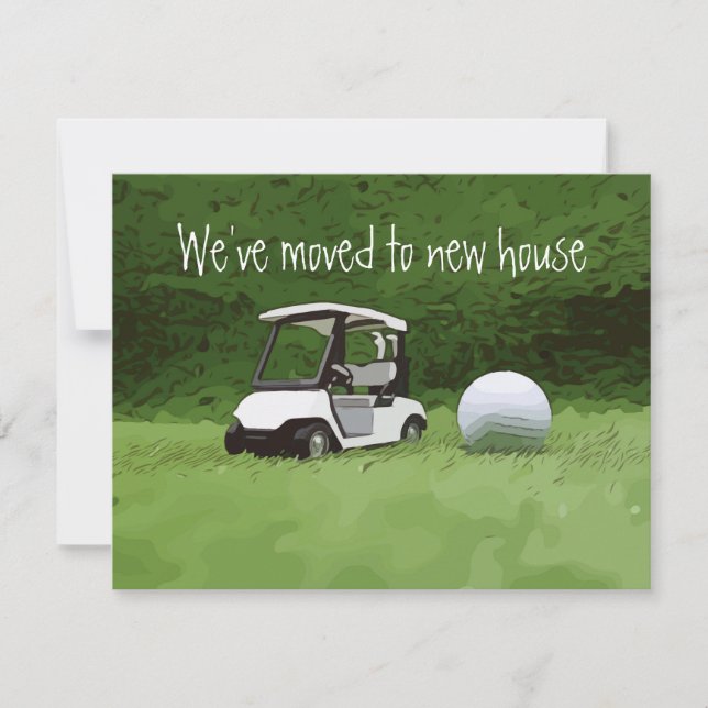 Anúncio Golfe nos mudamos para uma nova casa com golfe no  (Frente)