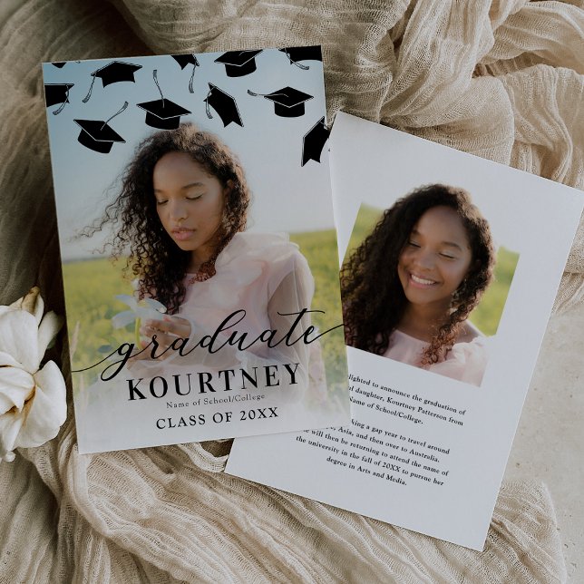 Anúncio Gorro de Graduado Moderno 2 Foto Graduação (Criador carregado)