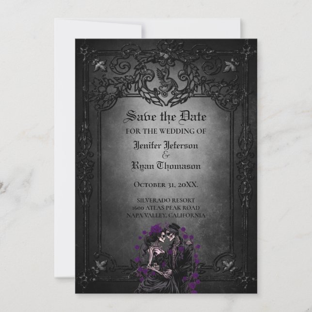 Anúncio Gothic Halloween wedding invitation (Frente)