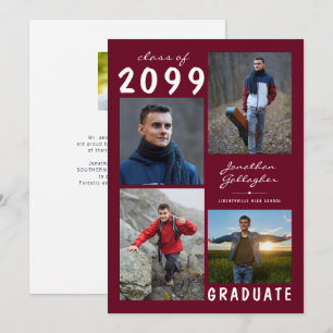 Anúncio Graduação 2021 5 Foto Nome Manuscrito Maroon