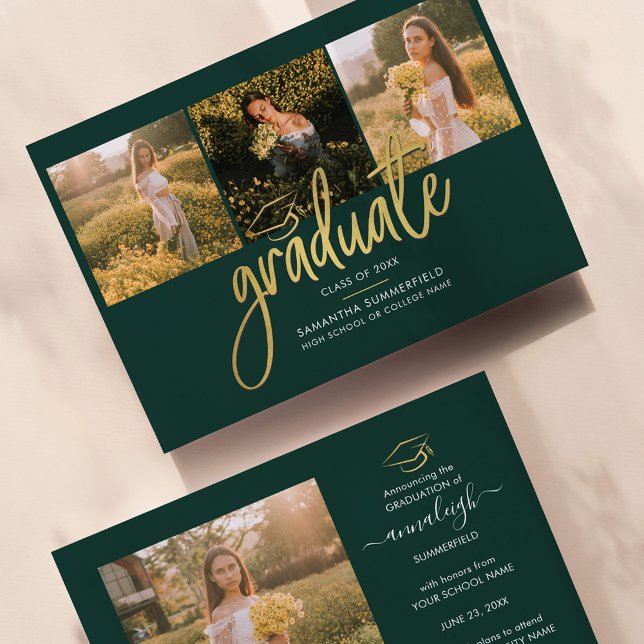 Anúncio Graduação 2025 - Colagem de Fotos - Script Verde (Criador carregado)
