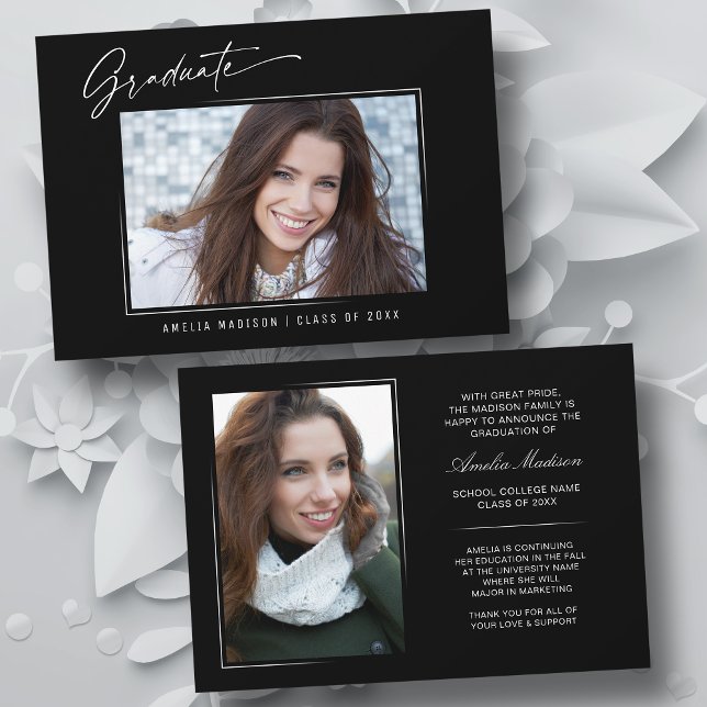 Anúncio Graduação 2 Foto de Script de Tinta Moderna Caligr (Criador carregado)