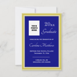 Anúncio Graduação Amarelo Dourado Quadro Graduação Azul