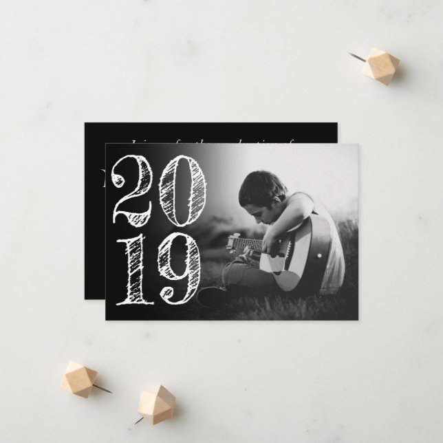 Anúncio Graduação Artística | Preto Branco Mínimo 2 Foto (Frente/Verso In Situ)