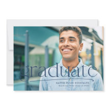 Graduação azul de marinho único com formando simpl