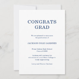 Anúncio Graduação Azul do Marinho Clássico de Formando