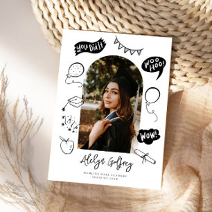 Anúncio Graduação Branca de Formatação de Portas Fotográfi