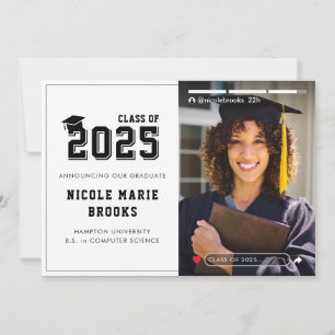 Anúncio Graduação Branca de Foto da História de Mídia Soci