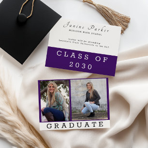 Anúncio Graduação Clássico Roxo Adicionar Duas Fotos Perso