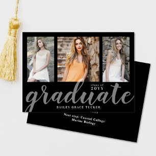 Anúncio Graduação com Colagem de 3 Fotos do Roteiro de Pós