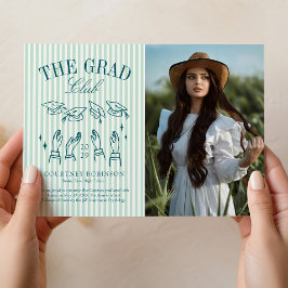 Anúncio Graduação com Foto em Listras Brancas e Verde Mode