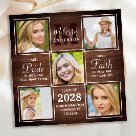 Anúncio Graduação da Colagem de Fotos Rustic Wood 5