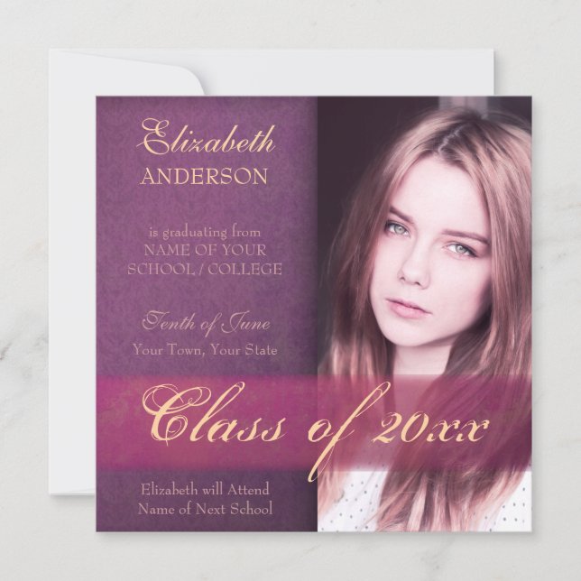 Anúncio Graduação da Filha Roxa Elegante (Frente)