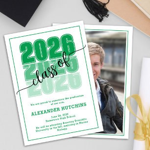 Anúncio Graduação da Turma de 2026 Verde Moderno e Negrito