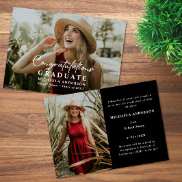 Anúncio Graduação de 2 Fotos com Script Manuscrito Moderno