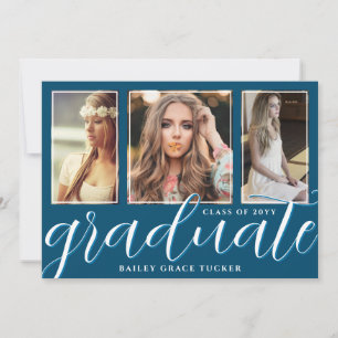 Anúncio Graduação de 3 Fotografias com Script de Formando 