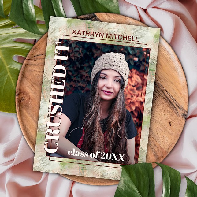 Anúncio Graduação de Abstrato verde-rosa-claro (Criador carregado)