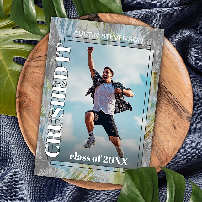 Anúncio Graduação de Cinzas de Azul Verde Teal (Criador carregado)