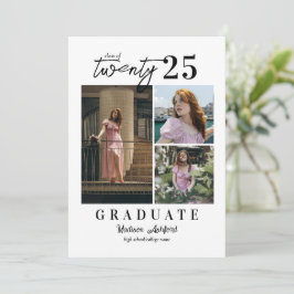 Anúncio Graduação de Colagem de Fotos Branca 3 de Script M