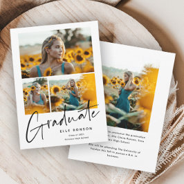 Anúncio Graduação de Colagem de Fotos de Script Moderno