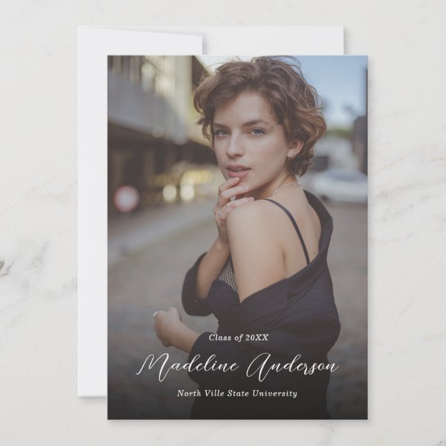 Anúncio Graduação de Colagem de Fotos Verde Clássica Moder (Frente)