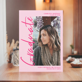 Anúncio Graduação de formando rosa com néon retroativo
