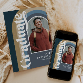 Anúncio Graduação de Foto Azul de Arch Retroativa 2025