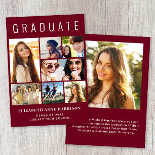 Anúncio Graduação de Foto Burgundy Moderna 8