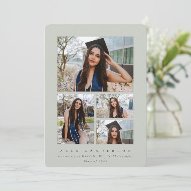 Anúncio Graduação de Foto com Quadro Verde Mínimo 4 (Em pé/Frente)