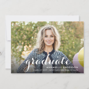 Anúncio Graduação de Foto com Script de Na moda Elegante