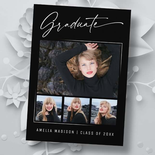 Anúncio Graduação de Foto com Script de Tinta Moderna de C (Criador carregado)