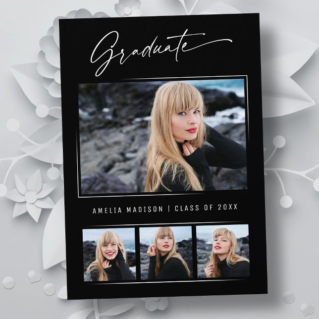 Anúncio Graduação de Foto com Script de Tinta Moderna de C (Criador carregado)