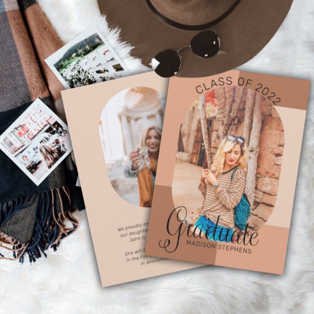 Anúncio Graduação de Foto Curva com Retro Clássico Único (Criador carregado)