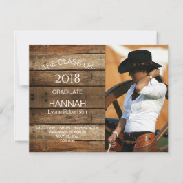 Anúncio Graduação de Foto de Barnwood Rústica Unisex Horiz