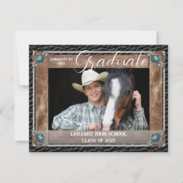 Anúncio Graduação de Foto de Couro do Estilo Ocidental Ele