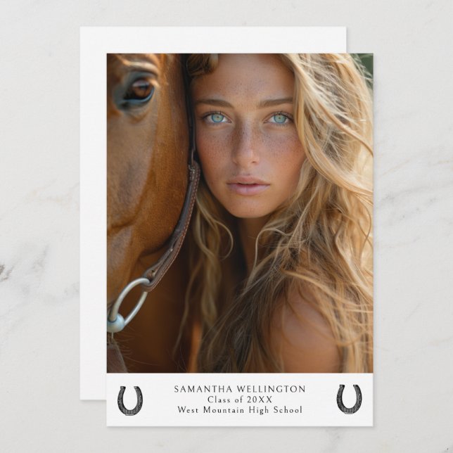 Anúncio Graduação de Foto de Sapato Equestre Equestre Mode (Frente/Verso)