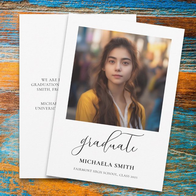 Anúncio Graduação de Foto de Script Elegante (Criador carregado)