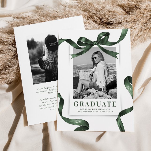 Anúncio Graduação de Foto do Arco Verde Elegante (Criador carregado)