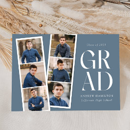 Anúncio Graduação de Foto do Azul 6 com Folha de Filme Mod