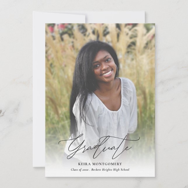 Anúncio Graduação de Foto do Elegant Modern Script 2 (Frente)