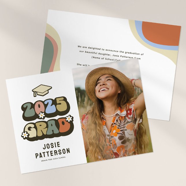 Anúncio Graduação de Foto do Formando Retro (Criador carregado)