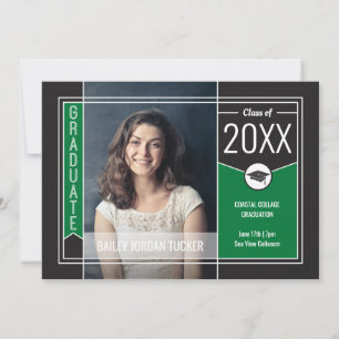 Anúncio Graduação de Foto do Formando Verde Moderno
