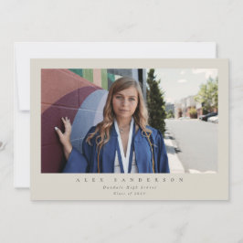 Anúncio Graduação de Foto do Solteiro Moderno Simples Beig