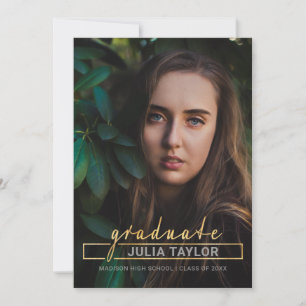 Anúncio Graduação de Foto Dourada Luxuosa Moderna e Manusc