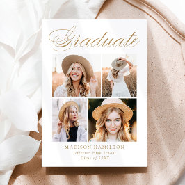 Anúncio Graduação de Foto Elegante Dourada Calliografia 4