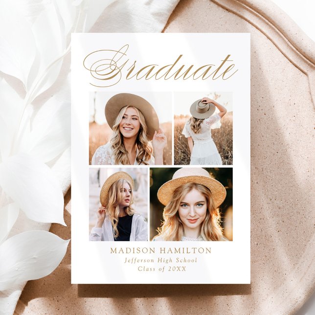 Anúncio Graduação de Foto Elegante Dourada Calliografia 4 (Criador carregado)