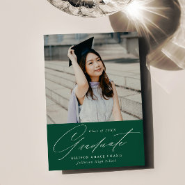 Anúncio Graduação de Foto Elegante Minimalista Emerald Gre