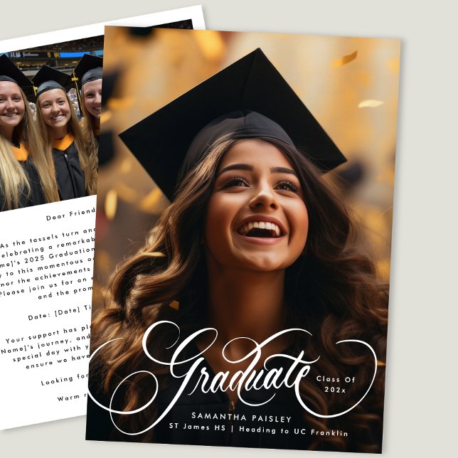 Anúncio Graduação de Foto Elegante Moderna | Classe de 202 (Criador carregado)