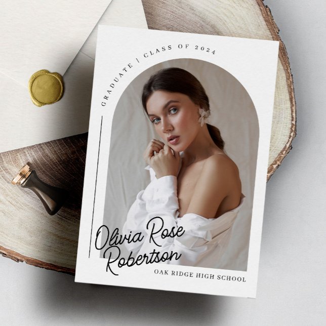 Anúncio Graduação de Foto em Arco Moderno Chic (Criador carregado)