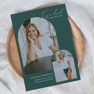 Anúncio Graduação de Foto em Arco Verde com Script Whimsic